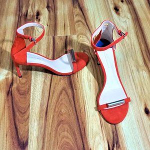 Stuart Weitzman Nudist 75 Cylinder Red Suede NWOT